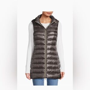 New $595 Herno Serena Waistcoat Puffer Vest Grey Women's Size US 0, Size 36  XS